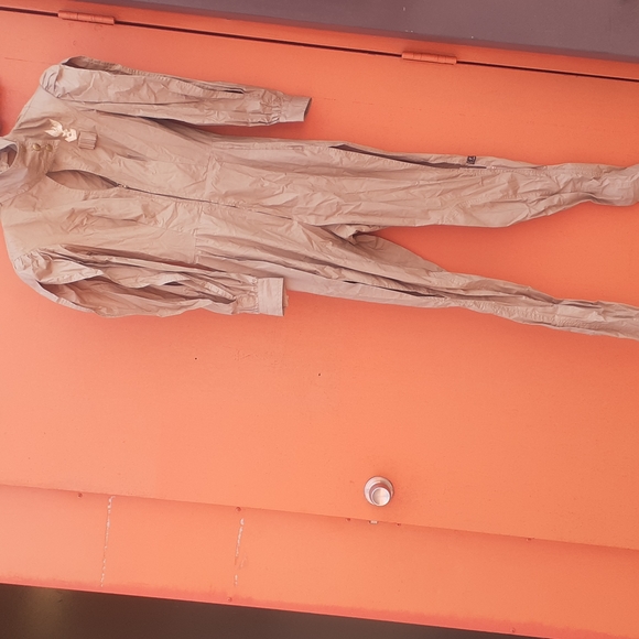 Vintage Cotton military ARMY Jumpsuit PEEKABOO SLIT SLEEVES SLIT PANT Cargo sz 8 - Picture 9 of 16